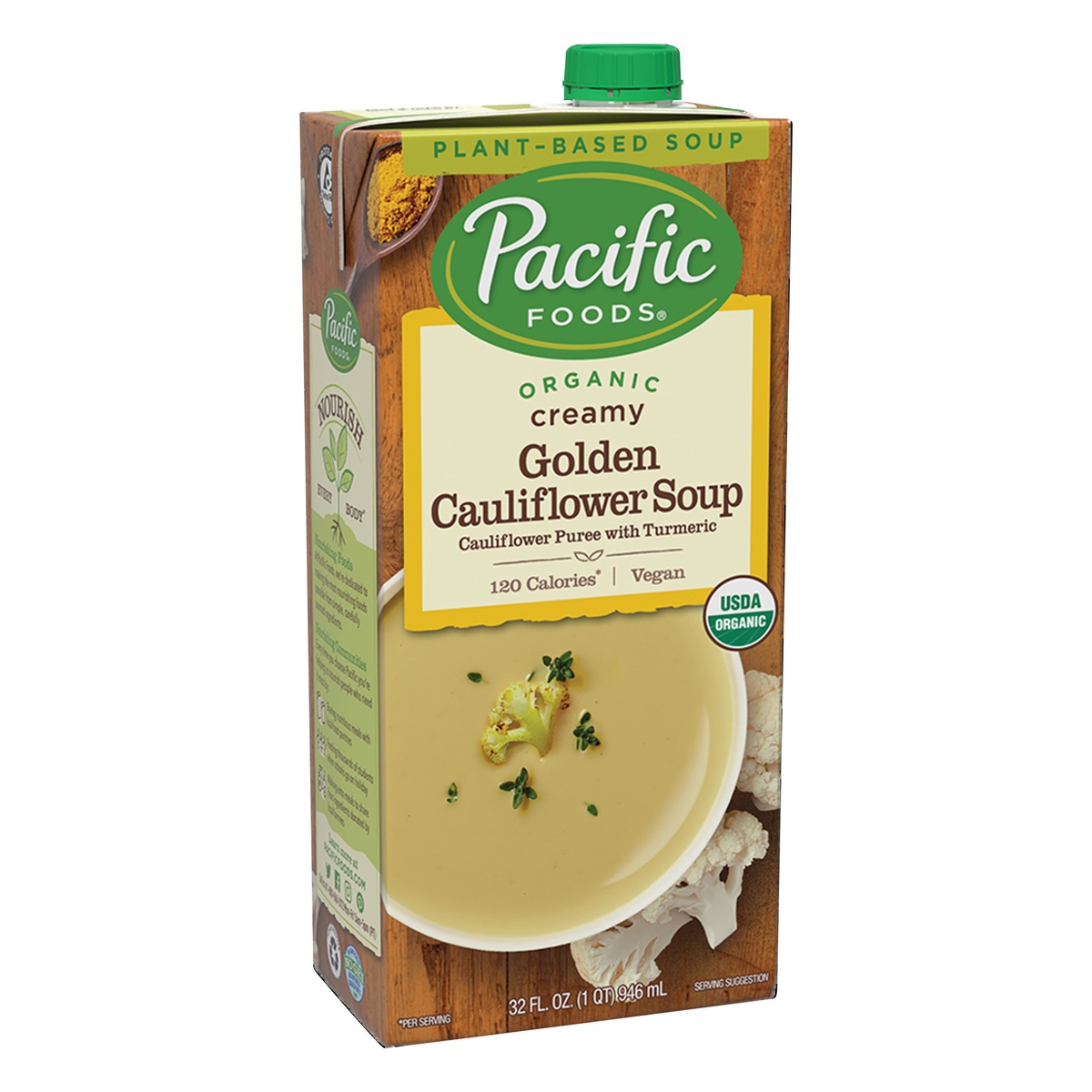 slide 2 of 9, Pacific Foods Organic Creamy Golden Cauliflower Soup, 32 oz