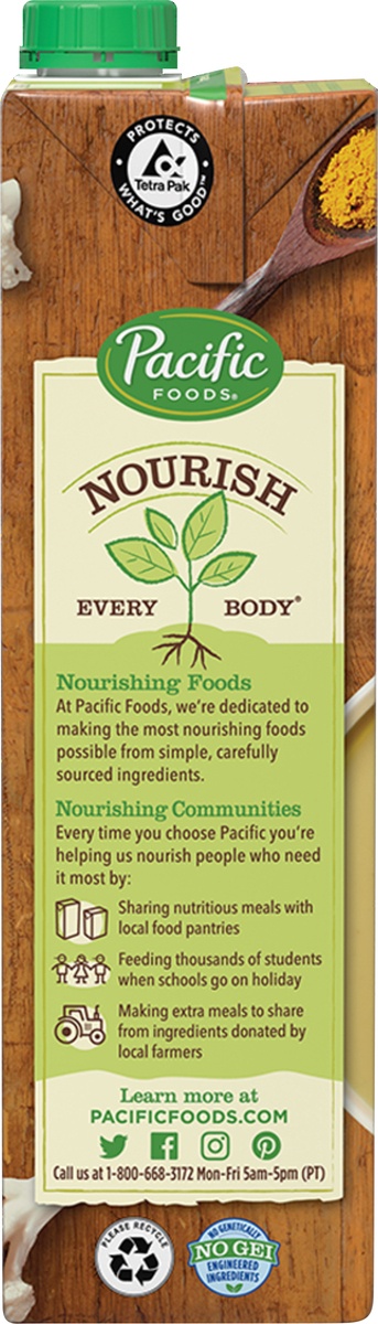 slide 7 of 9, Pacific Foods Organic Creamy Golden Cauliflower Soup, 32 oz