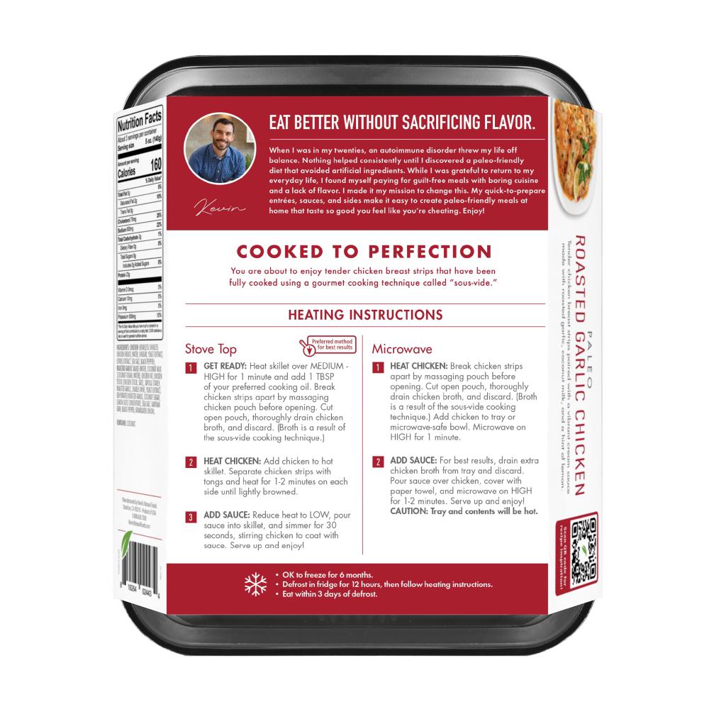 slide 3 of 3, Kevin's Natural Foods Natural Foods - Roasted Garlic Chicken, 16 oz