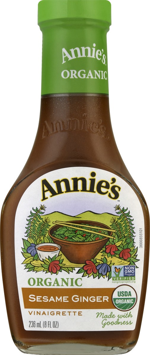 slide 2 of 10, Annie's Organic Sesame Ginger Vinaigrette Salad Dressing, 8 fl oz, 8 fl oz