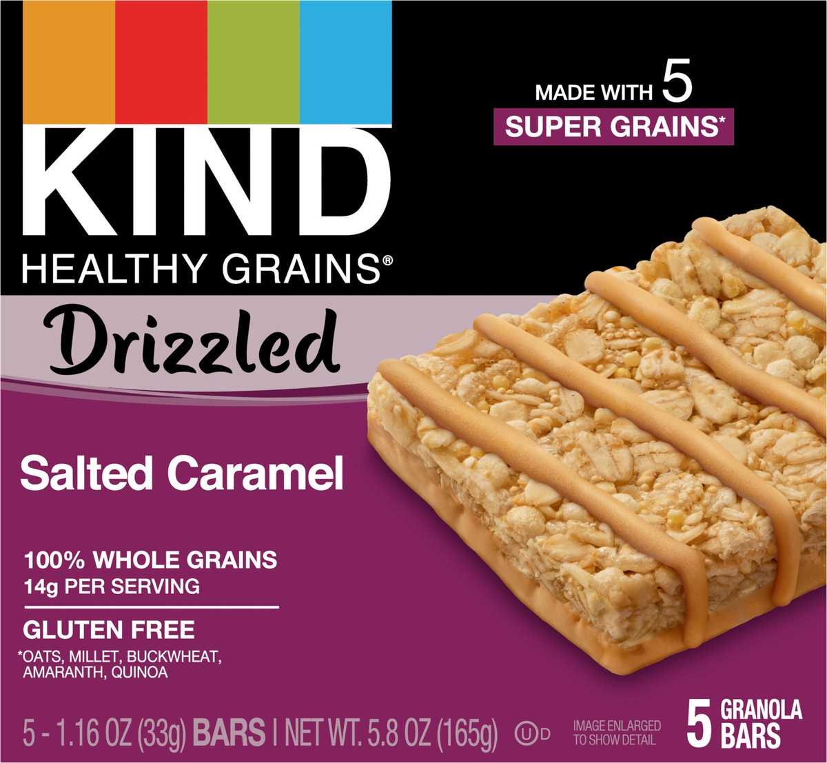 slide 9 of 11, Kind Healthy Grains Granola Bar Salted Caramel 5Ct, 5.82 oz