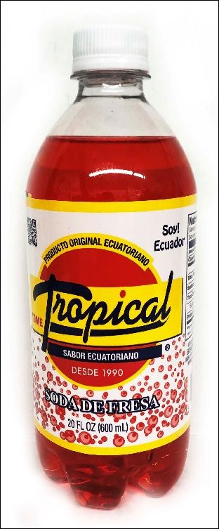 slide 1 of 1, Tropical Trop Strw Soda Plst Btl - 20 fl oz, 20 fl oz