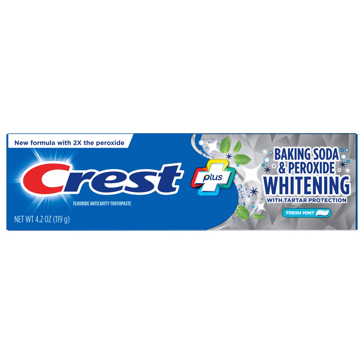 slide 1 of 7, Crest Plus Baking Soda & Peroxide Whitening Toothpaste, Fresh Mint, 4.2 oz, 4.2 oz