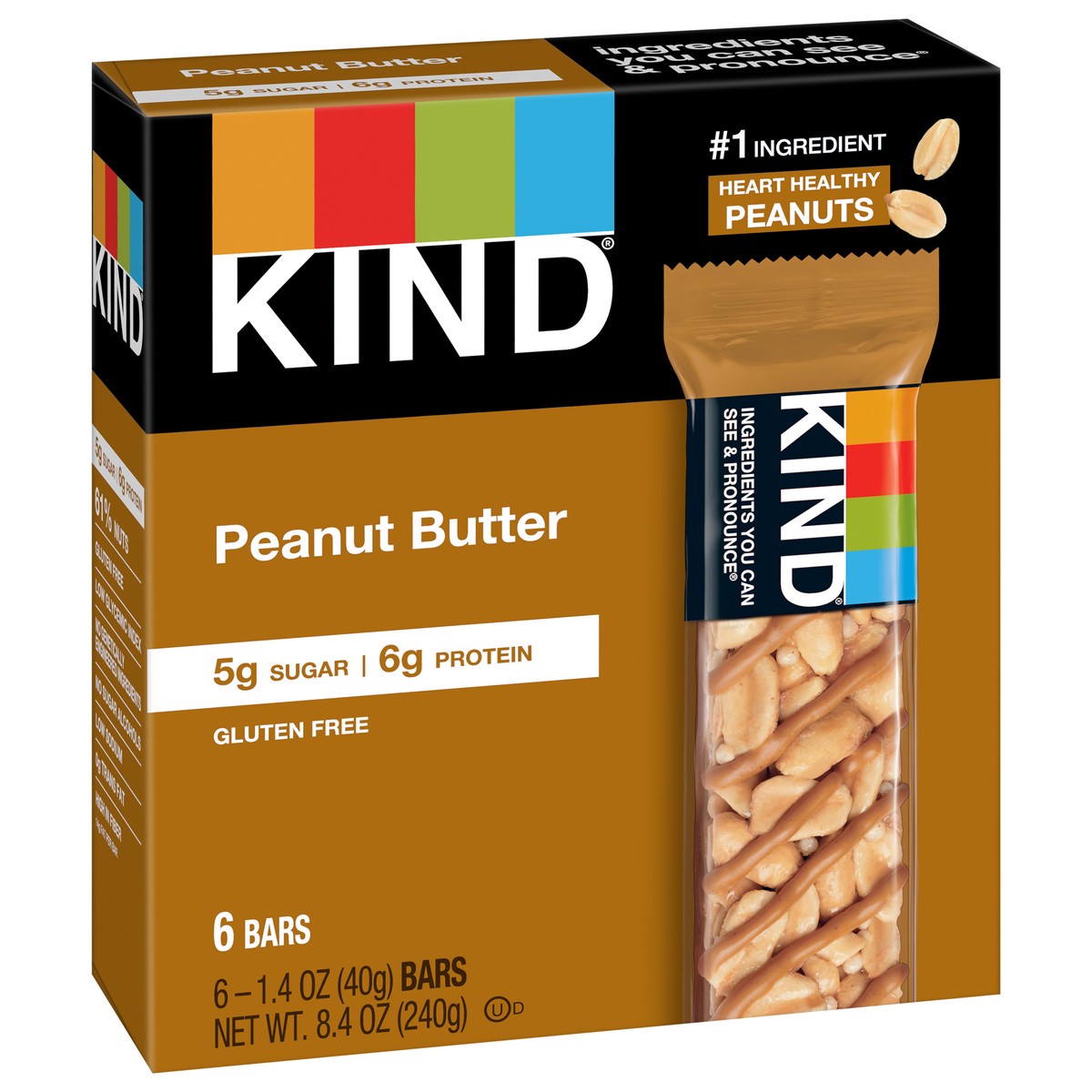 slide 2 of 8, KIND Peanut Butter Bar, 6 ct; 1.4 oz
