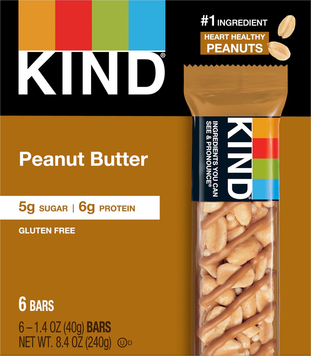 slide 5 of 8, KIND Peanut Butter Bar, 6 ct; 1.4 oz