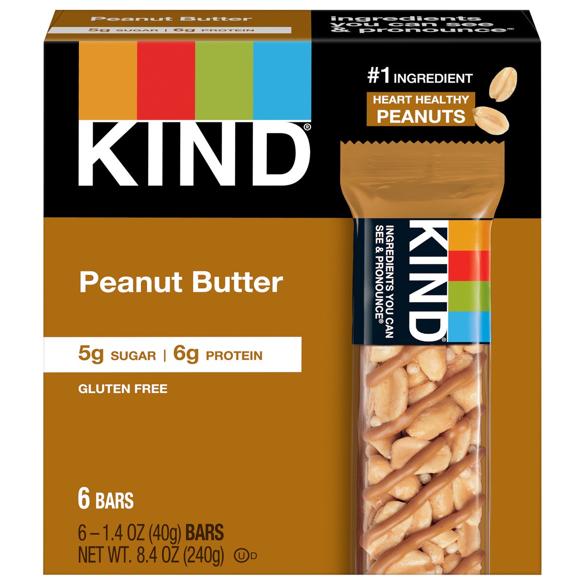 slide 1 of 8, KIND Peanut Butter Bar, 6 ct; 1.4 oz