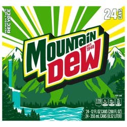 Mountain Dew Soda Citrus 12 Fl Oz 24 Count