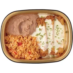 Meal Simple by H-E-B Queso Pork Tamales, Mexican Rice & Refried Beans