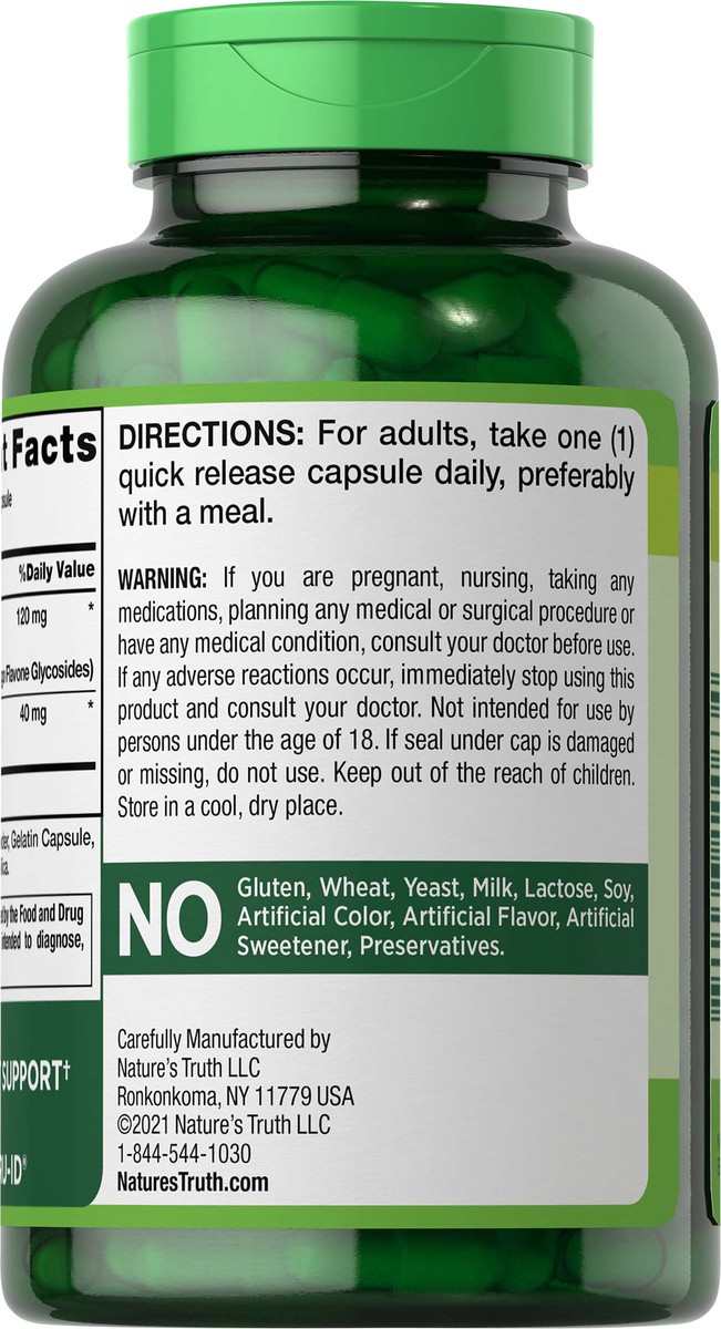 slide 5 of 5, Nature's Truth Standardized Ginkgo Biloba 120 mg plus Bacopa, 200 ct