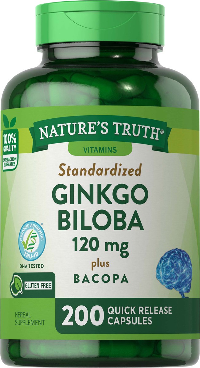 slide 2 of 5, Nature's Truth Standardized Ginkgo Biloba 120 mg plus Bacopa, 200 ct