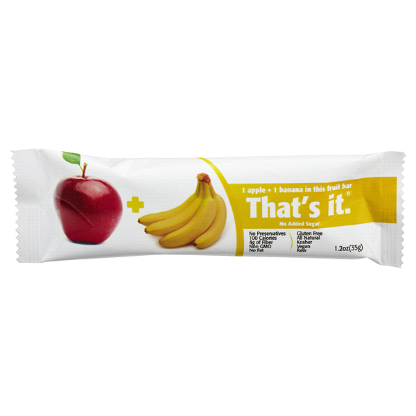 slide 1 of 1, That's it. Apple + Bananas Fruit Bar, 1.2 oz