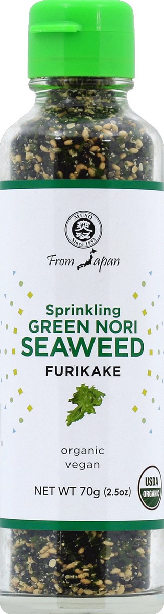 slide 1 of 8, Muso Japan Gold Sprinkling Green Nori Seaweed Furikake Seasoning, 2.5 oz