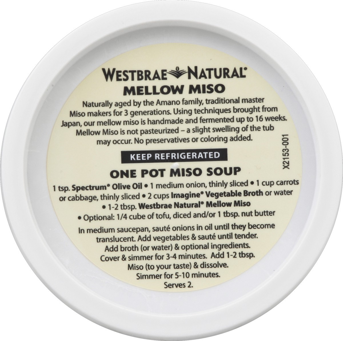 Mellow White Miso paste, Organic