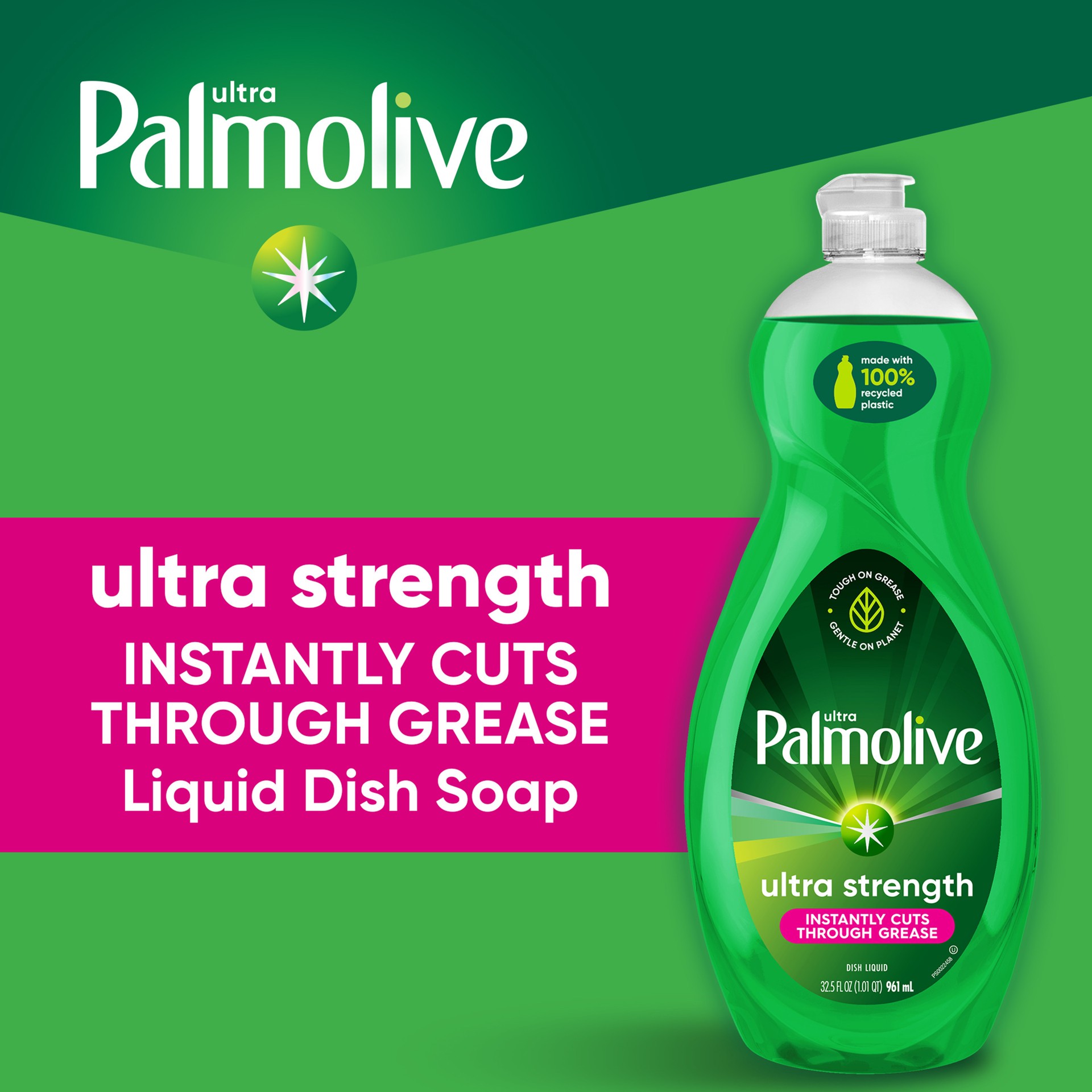 slide 8 of 8, Palmolive Ultra Dishwashing Liquid Dish Soap, Ultra Strength Original- 32.5 Fluid Ounce, 32.5 fl oz