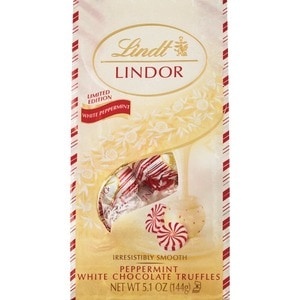 slide 1 of 1, Lindt Lindor Peppermint White Chocolate Truffles, 5.1 oz