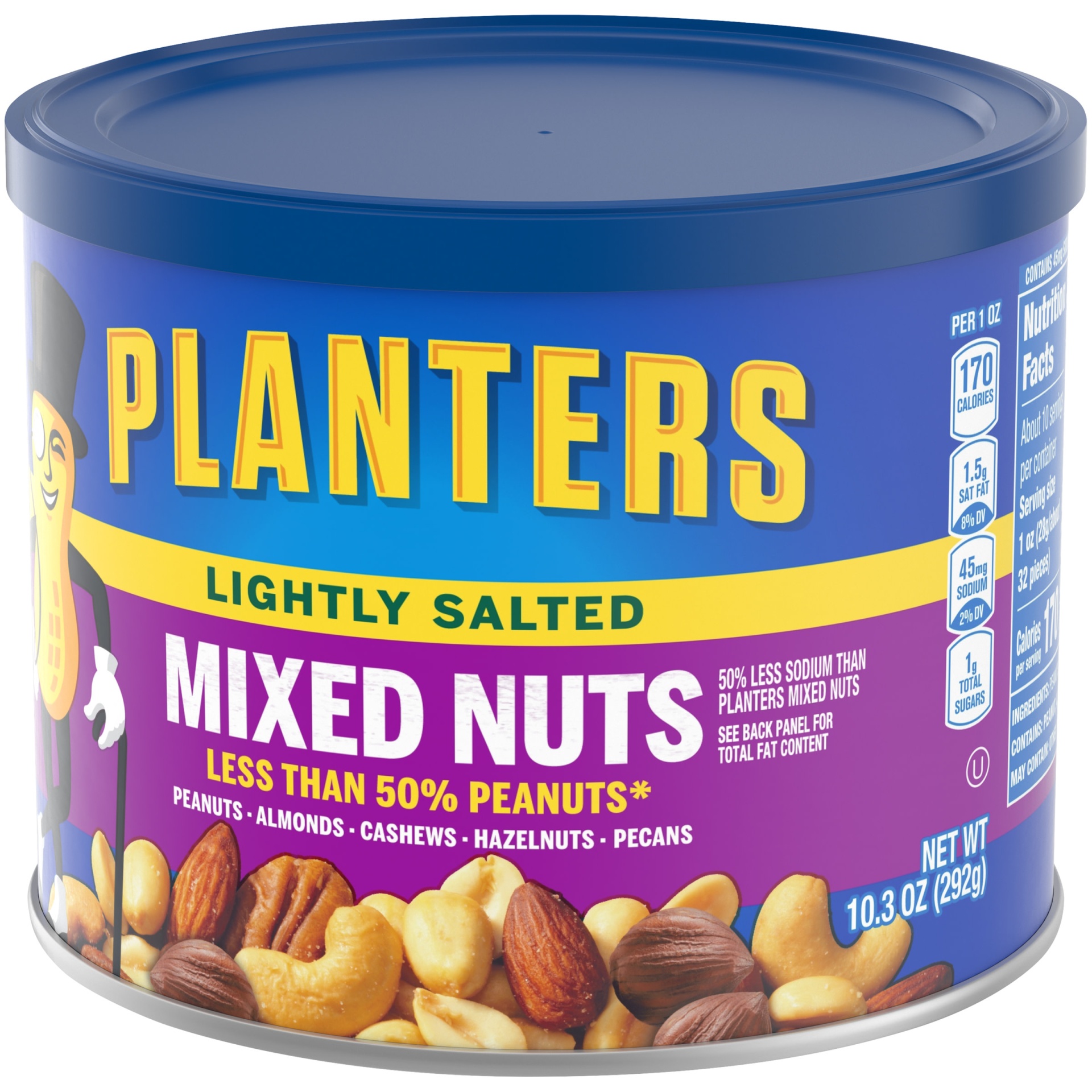 slide 4 of 7, Planters Lightly Salted Mixed Nuts 10.3 oz, 10.3 oz