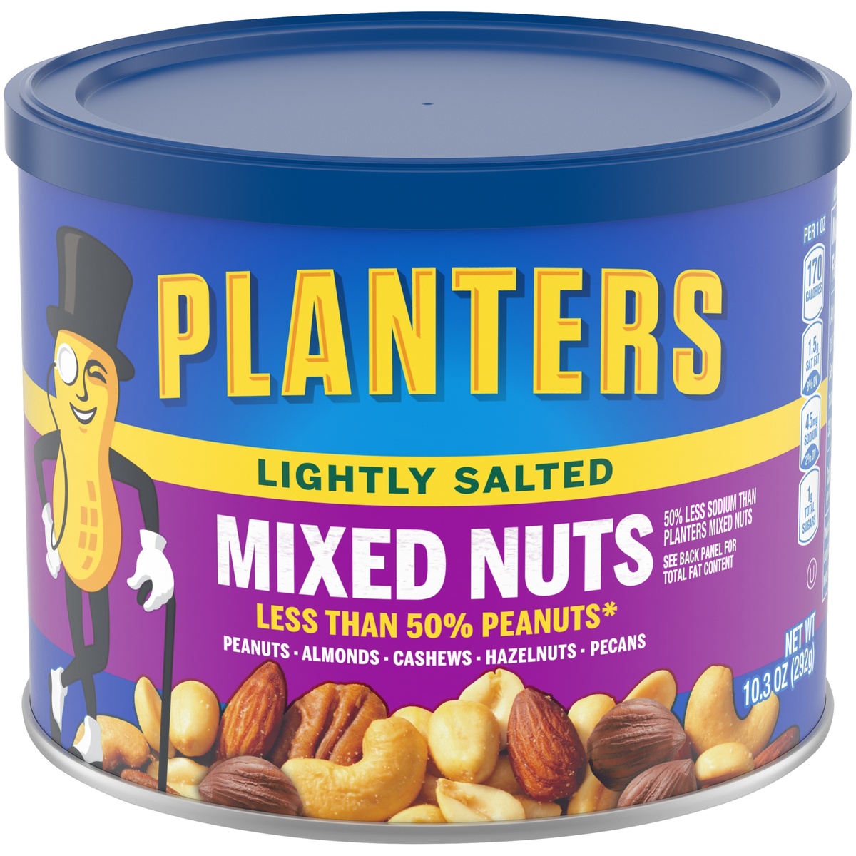 slide 1 of 11, Planters Lightly Salted Deluxe Mixed Nuts,Canister, 10.3 oz