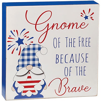 slide 1 of 1, Destination Holiday Gnome Of The Free Patriotic Tabletop Dcor, 1 ct