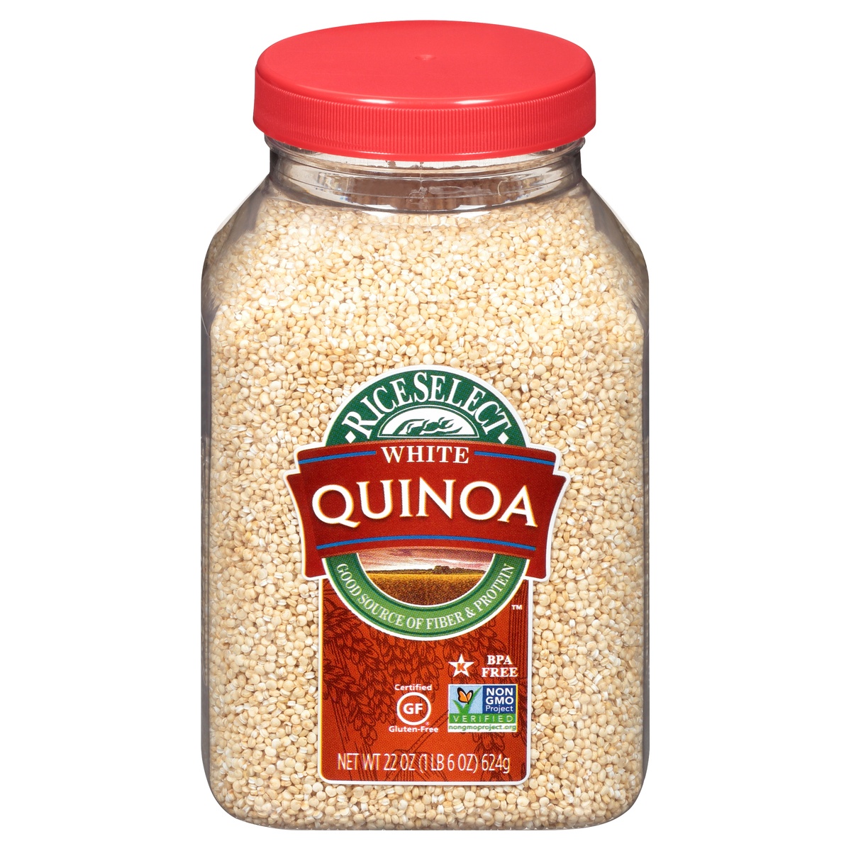 slide 1 of 8, RiceSelect White Quinoa, 22 oz