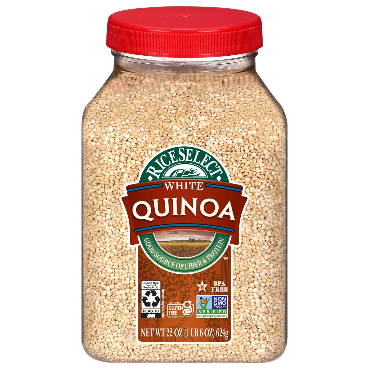 slide 1 of 9, RiceSelect White Quinoa, 22 oz