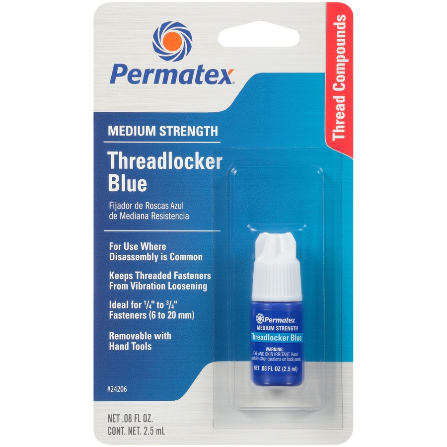 slide 1 of 4, Permatex Medium Strength Threadlocker Blue, 2.5 ml