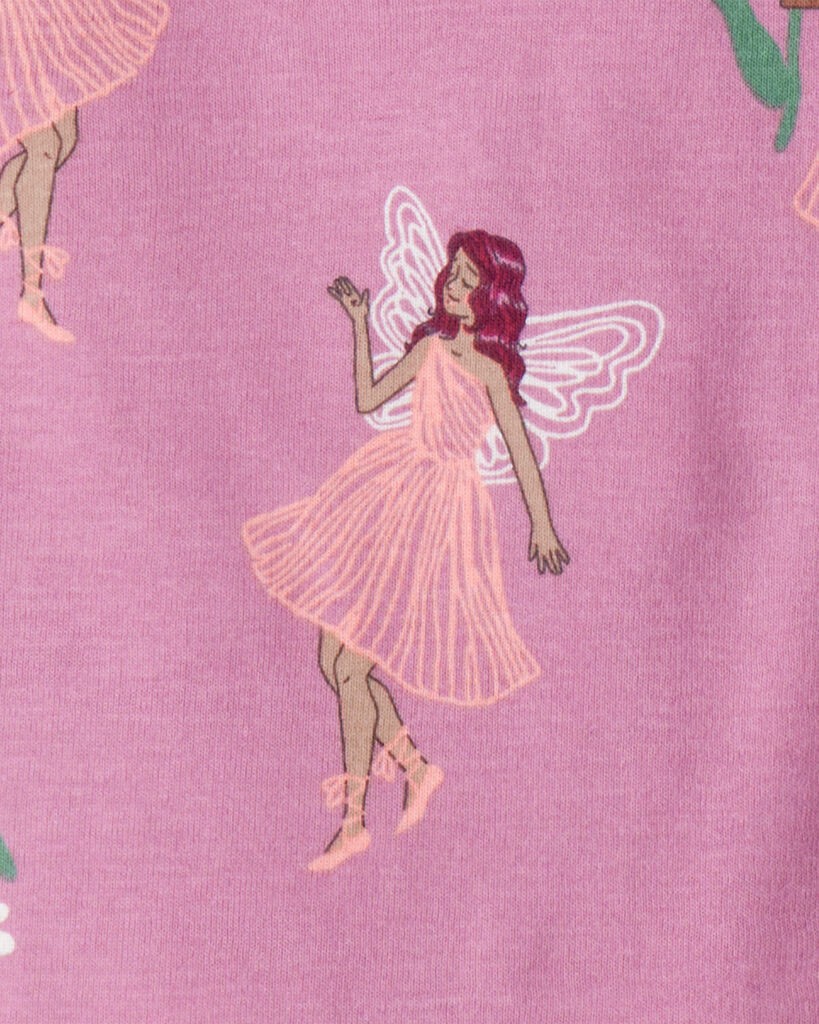 slide 2 of 3, Carter's Carters Baby Girl Fairy Floral 100% Cotton Long-Sleeve Snug Fit 4-Piece Pajamas - Pink/Purple Pink/Purple 9M, 4 pc
