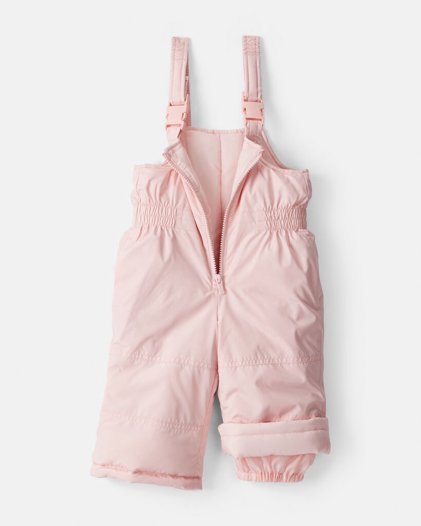 slide 3 of 5, Carter's Baby Girl 2-Piece Color Block Hooded Snowsuit Jacket & Bib Set White/Pink 18M, 2 pc