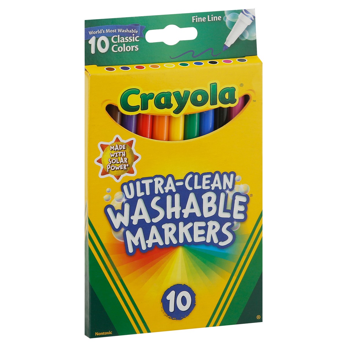 slide 9 of 9, Crayola Ultra-Clean Markers Fine Line Washable Classic Colors, 10 ct