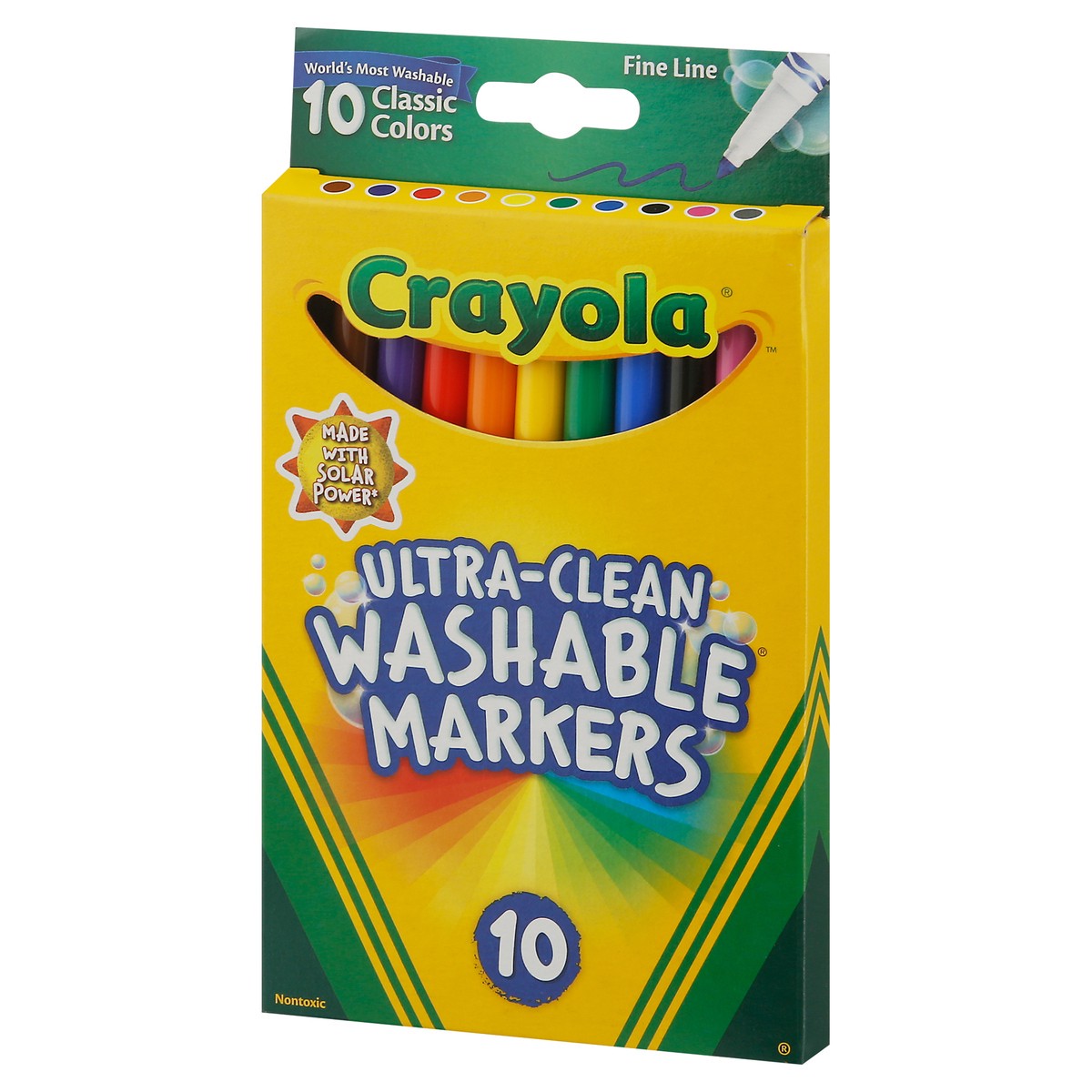 slide 8 of 9, Crayola Ultra-Clean Markers Fine Line Washable Classic Colors, 10 ct