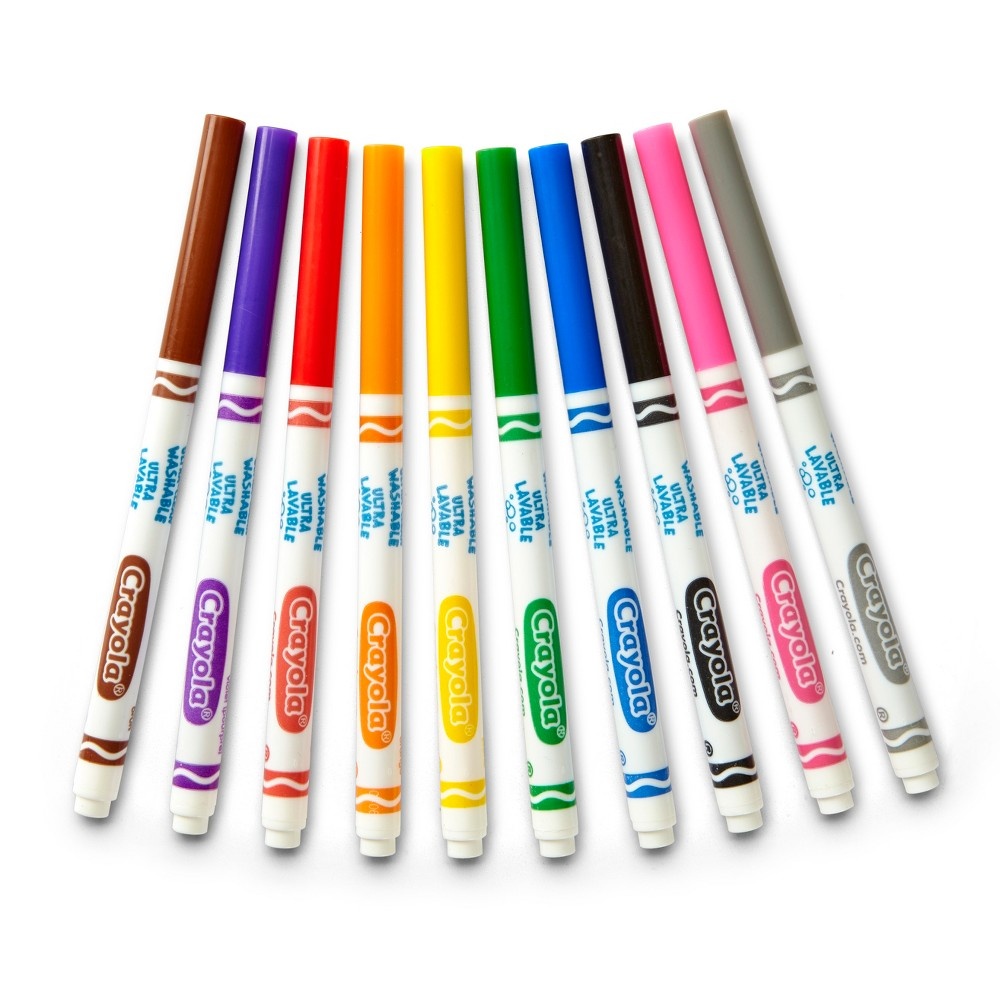 slide 5 of 6, Crayola Ultra-Clean Markers Fine Line Washable Classic Colors, 10 ct