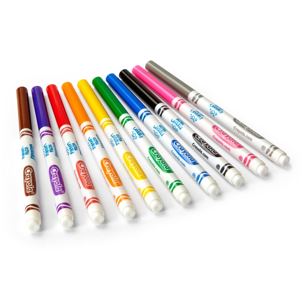 slide 6 of 6, Crayola Ultra-Clean Markers Fine Line Washable Classic Colors, 10 ct