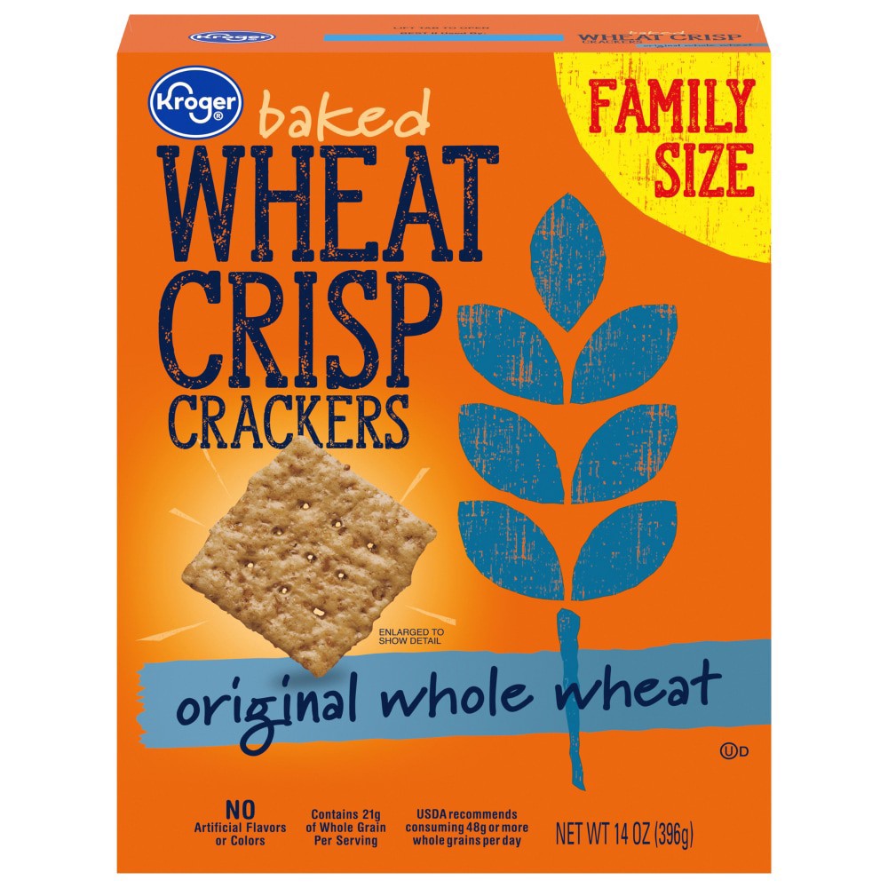 slide 2 of 3, Kroger Baked Wheat Crisp Crackers, 14 oz