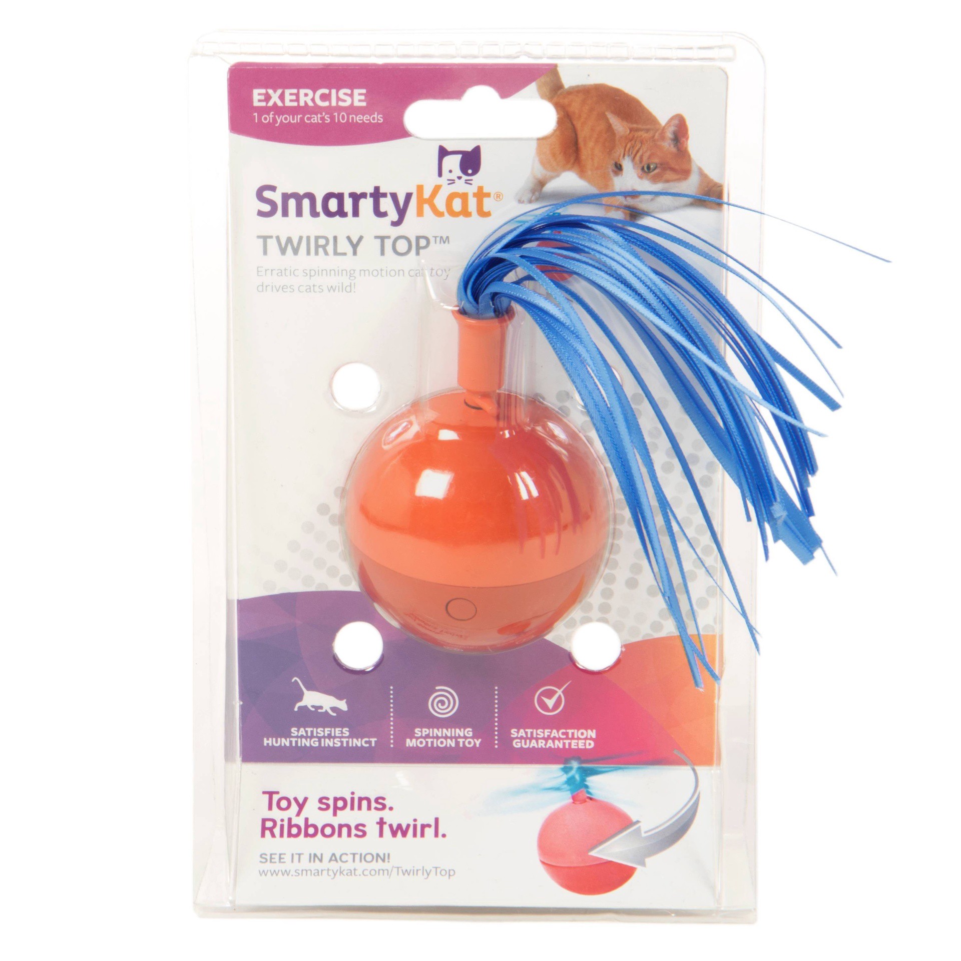 slide 1 of 6, SmartyKat Twirly Top Electronic Motion Cat Toy, 1 ct