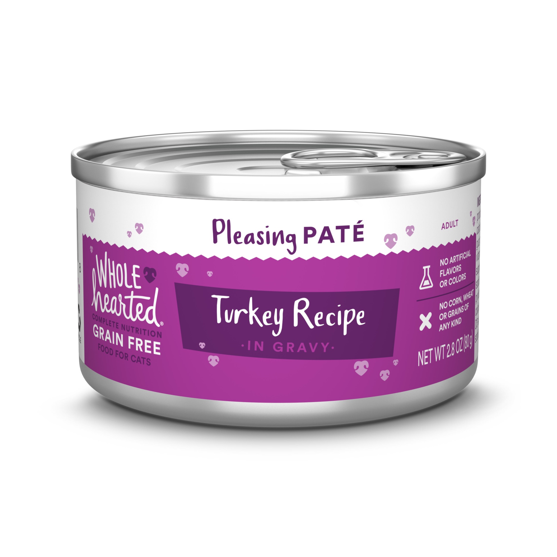 slide 1 of 1, WholeHearted Grain Free Turkey Recipe Pate Adult Wet Cat Food, 2.8 oz