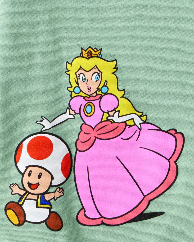 slide 2 of 3, Carter's Carters Kid Super Mario Bros™ Princess Peach Short-Sleeve Graphic Tee - Green Green 5, 1 ct