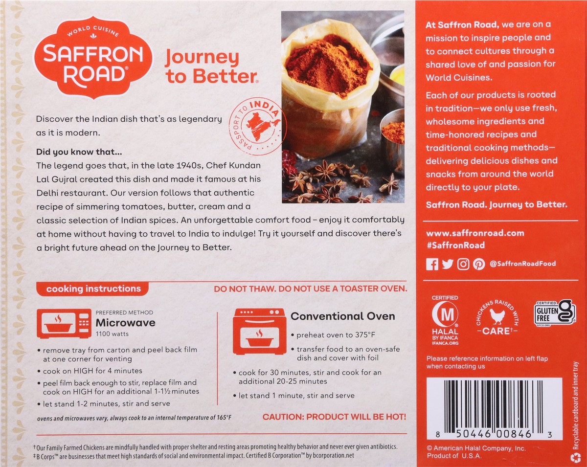 slide 4 of 9, Saffron Road Mild Spice Indian Recipe Butter Chicken 10 oz, 10 oz