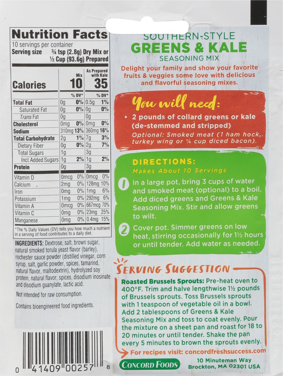 slide 14 of 14, Concord Foods Greens Kale Seasoning Mix - 1 oz, 1 oz