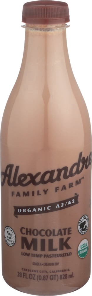slide 2 of 2, Alexandre Family Farm Organic A2/A2 Chocolate Milk, 28 fl oz