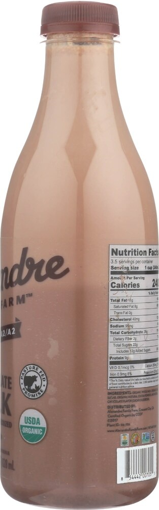 slide 1 of 1, Alexandre Family Farm Organic A2/A2 Chocolate Milk, 28 fl oz