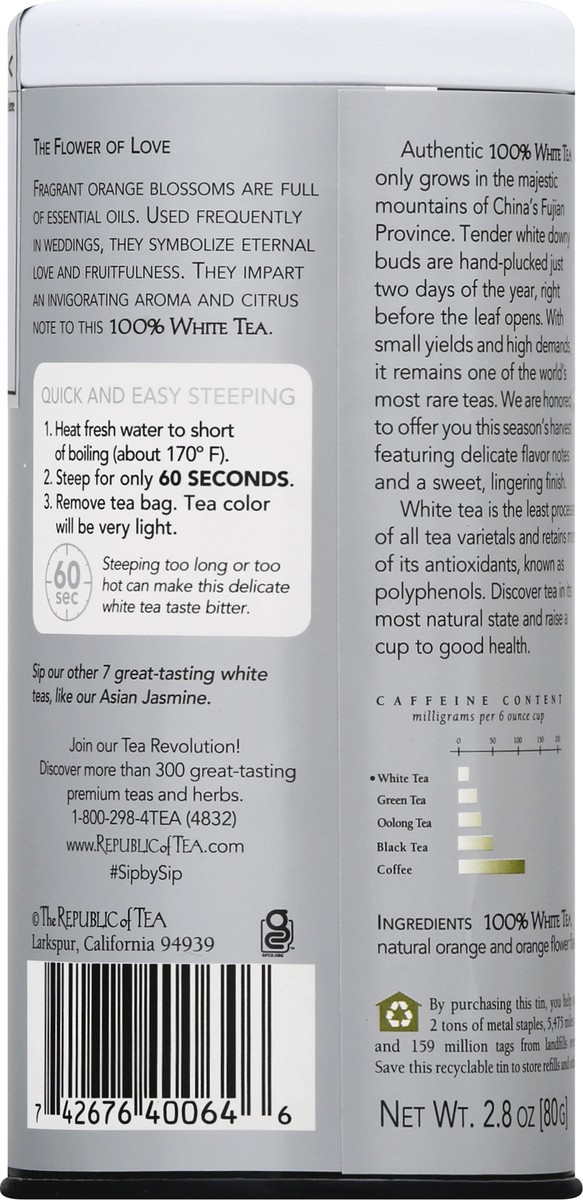 slide 3 of 9, The Republic of Tea Bags Orange Blossom 100% White Tea - 50 ct, 50 ct