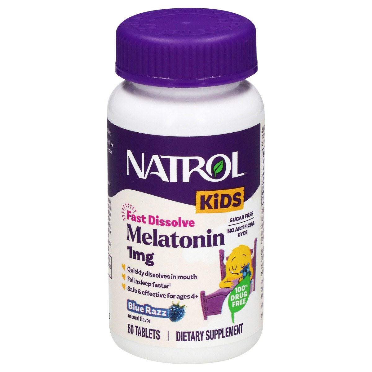 slide 1 of 13, Natrol Kids Fast Dissolve Blue Raspberry Melatonin 1 mg 60 ct, 60 ct