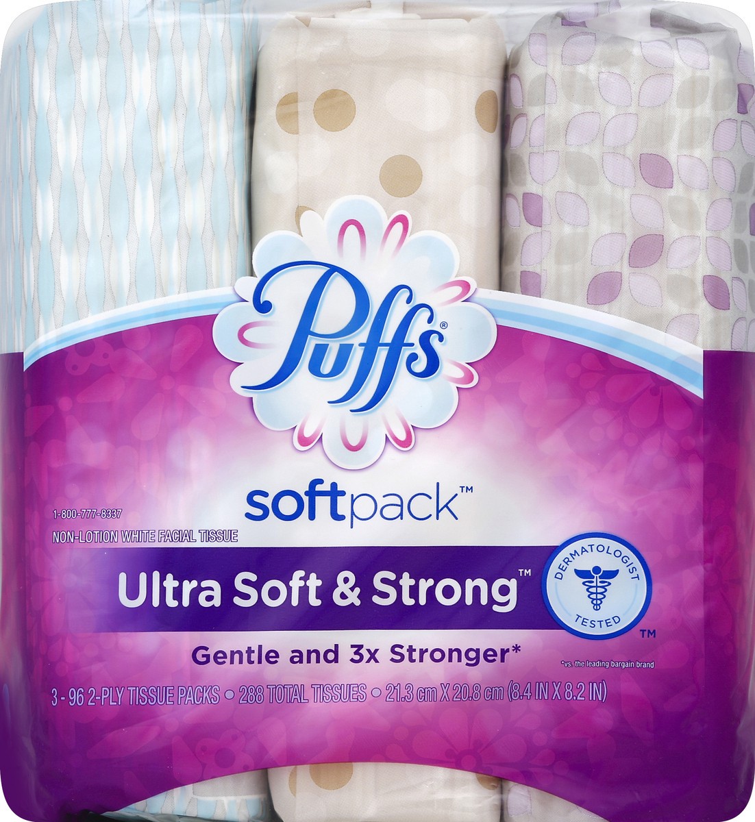 slide 1 of 4, Puffs Facial Tissue 3 ea, 3 ct