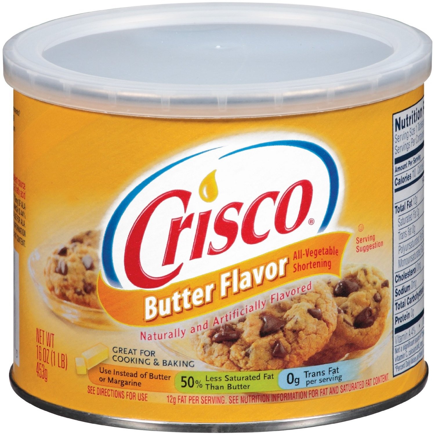 slide 1 of 1, Crisco Butter Flavor All Vegetable Shortening, 16 oz