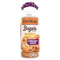 Thomas' Cinnamon Raisin Bagels, 6 count, 8g Protein, Kosher Bagels, 20 oz Bag