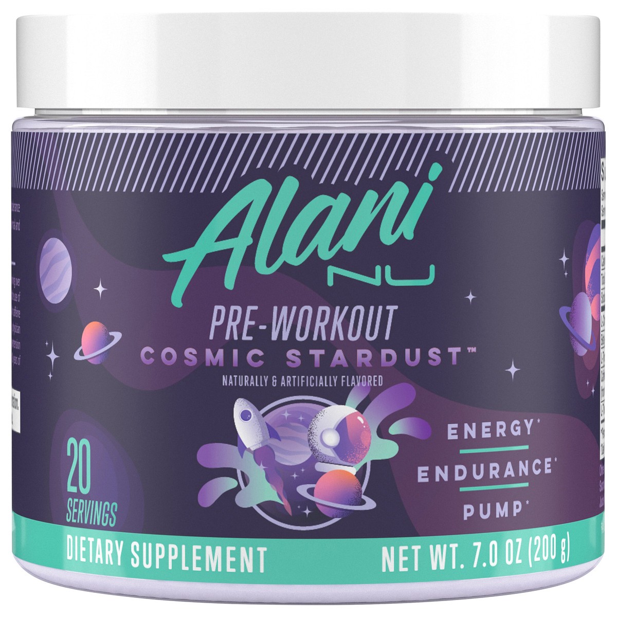 slide 1 of 1, Alani Nu Preworkout Cosmic Stardust 20srv, 7 oz