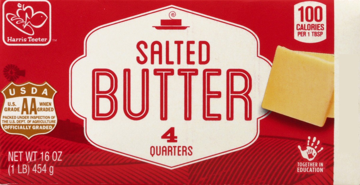 slide 2 of 4, Harris Teeter Sweet Creamery Butter Quarters, 16 oz