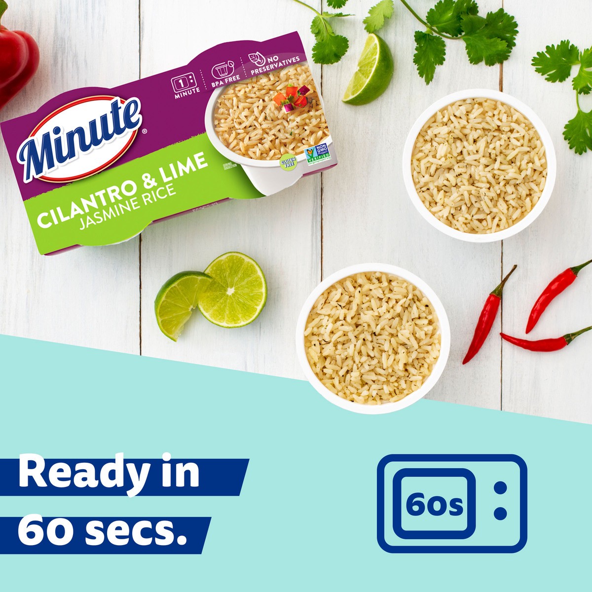 slide 6 of 6, Minute Jasmine Rice, Cilantro & Lime, 8.8 oz