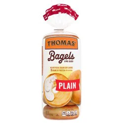 Thomas' Plain Bagels, 6 count, 9g Protein, Kosher Bagels, 18 oz Bag