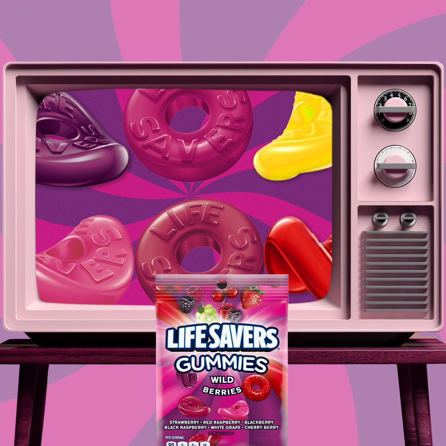 slide 3 of 8, Life Savers Gummy Candy, Wild Berries, 7 oz Bag, 7 oz
