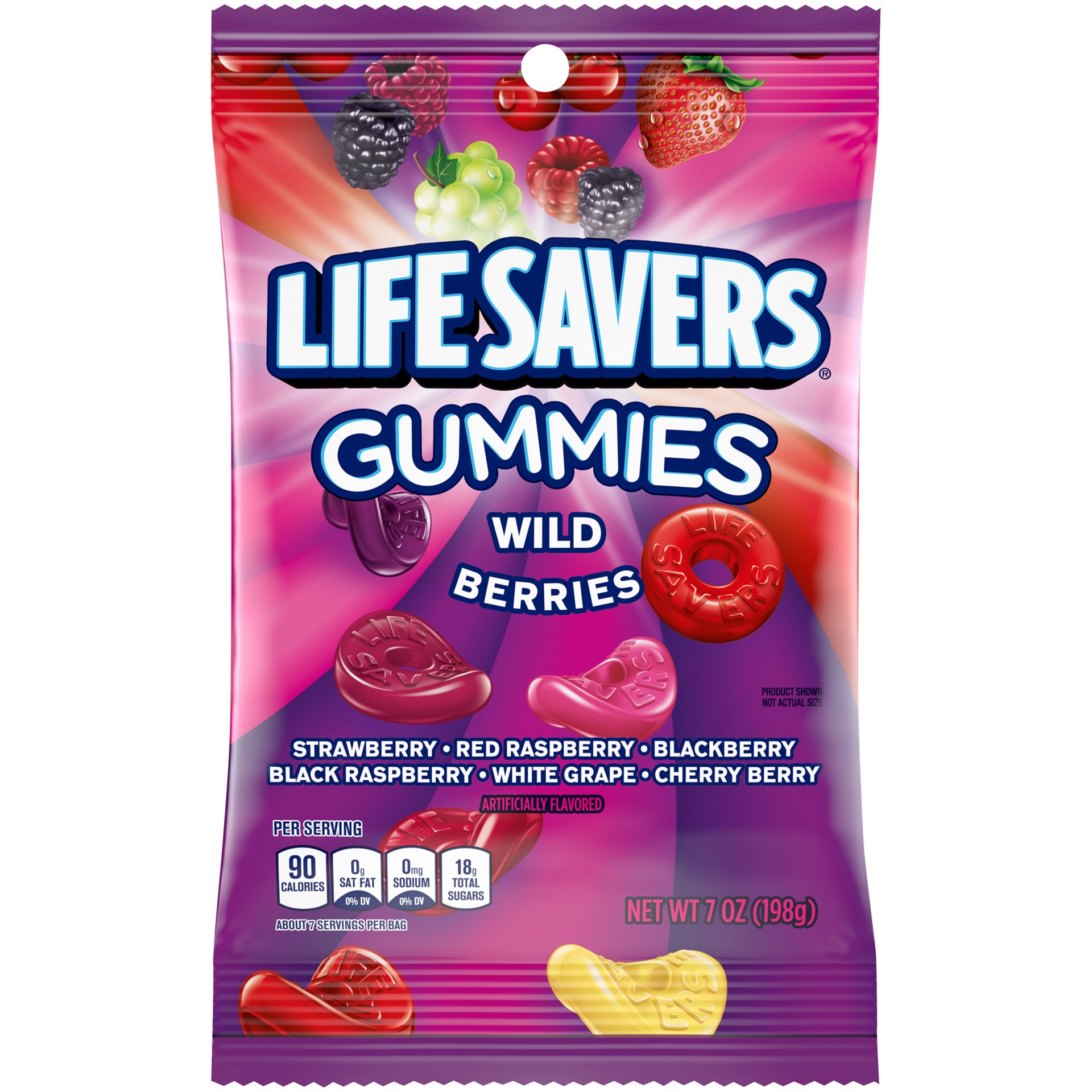 slide 1 of 8, Life Savers Gummy Candy, Wild Berries, 7 oz Bag, 7 oz
